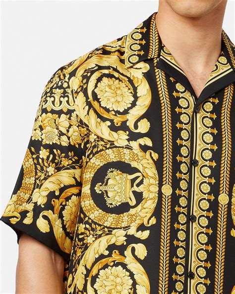 buttercream silk versace shirt|Versace barocco silk shirt.